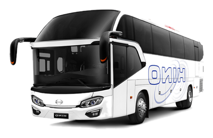 Hino coach bus used for Get Gaari's shuttle service for employees