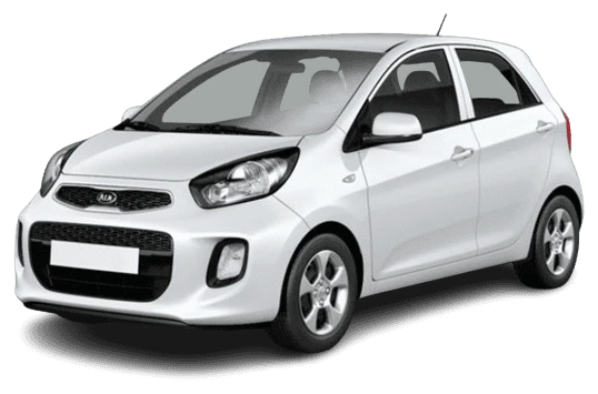 Rent a car in Peshawar: white Kia Picanto from Get Gaari